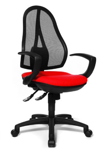 Topstar OP20QG21 Open Point SY, bureaustoel, ergonomisch, incl. armleuningen, stoffen bekleding, rood