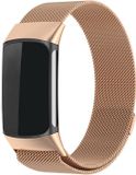 Strap-it luxe Milanese band geschikt voor Fitbit Charge 6 (rosé goud)