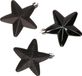 Decoris Kersthanger Sterren - 6 stuks - Zwart - 7 cm - Kunststof