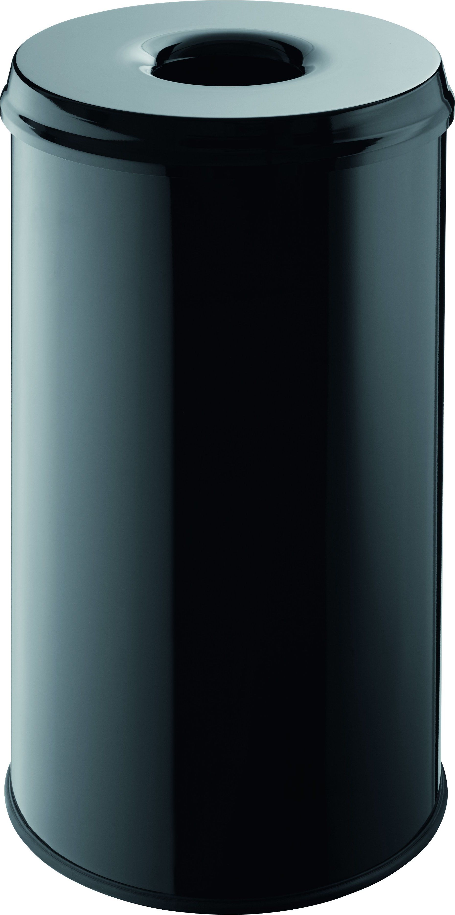 helit stalen afvalbak 50l met deksel zwart