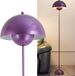 Alpinaluz Lampe sur pied en acier avec abat-jour incurvé, style scandinave et rétro, éclairage indirect vers le bas, douille E27, interrupteur au pied, pour salon ou chambre (violet)