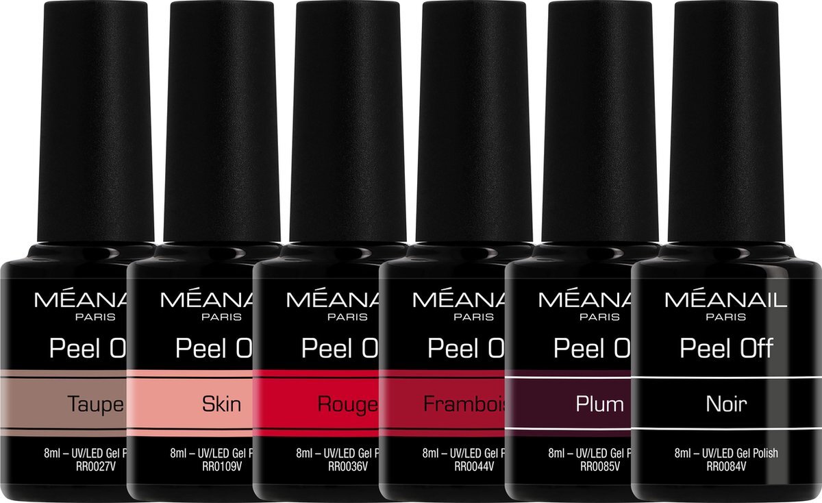 MEANAIL®PARIS Méanail - Gellak - Peel Off - Elegance - Gel nagellak - 6 x 8ml