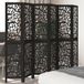 vidaXL Paravent 6 panneaux bois de paulownia massif noir