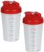 Juypal Hogar Juypal Shakebeker/shaker/bidon - 2x - 600 ml - rood - kunststof
