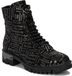 Artiker bottines en cuir nubuck noir 49C0727 avec fermeture éclair, lacets, plateforme trappeur et doublure polaire