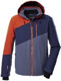 Killtec Ski-jas KSW 32 Heren M Staal/Blauwe Nacht/Donkeroranje Colorblock