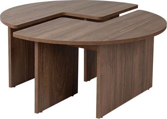 Hanah Home Asir - Salontafel - Walnoot - 90 x 41 cm