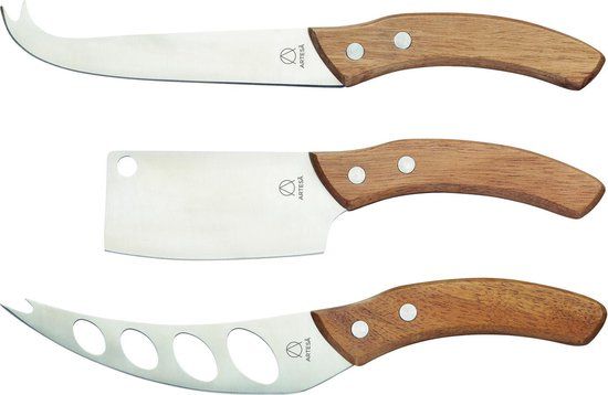 Artesa Artesà Kaasmessen, Set van 3 Stuks, RVS, Acacia Hout