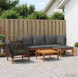 vidaXL - 6-delige set massief acaciahout en touw naturel