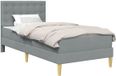 vidaXL Bedframe met matras met hoofdeinde Lichtgrijs 80 x 200 cm Stof