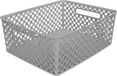 5Five Opbergmand/box van kunststof - grijs - 29 x 35 x 13 cm - 11 liter