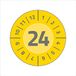 Avery Zweckform 80 teststickers met jaarnummer 2024 (stevig, sterk zelfklevend, Ø 30 mm, teststickers, beschrijfbare zegel van vinyl kleeffolie) art. 6944-2024, geel