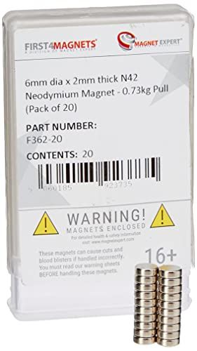 first4magnets™ F362-20 Neodymium Magnet - 6mm x 2mm - Pack of 20