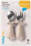 BabyOno RVS lepel en vork - bestekset voor peuters