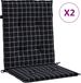 vidaXL Coussin de chaise 2 pièces bas dossier motif losange tissu noir