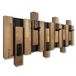 Kledinghaken, Eiken Design Kledinghaken Wandkapstok Lamellen Panelen Zwart Modern Natuur 60 cm