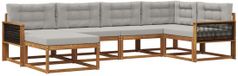vidaXL Hoekloungeset 6-delig acaciahout naturel et gris clair