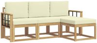 vidaXL - Acacia Houten Buiten Bankenset - Wit en Crème - 4 Zitplekken