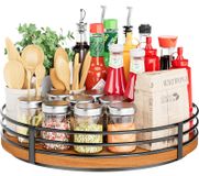 Plateau tournant "Lazy Susan" de 12 pouces en bois de chêne