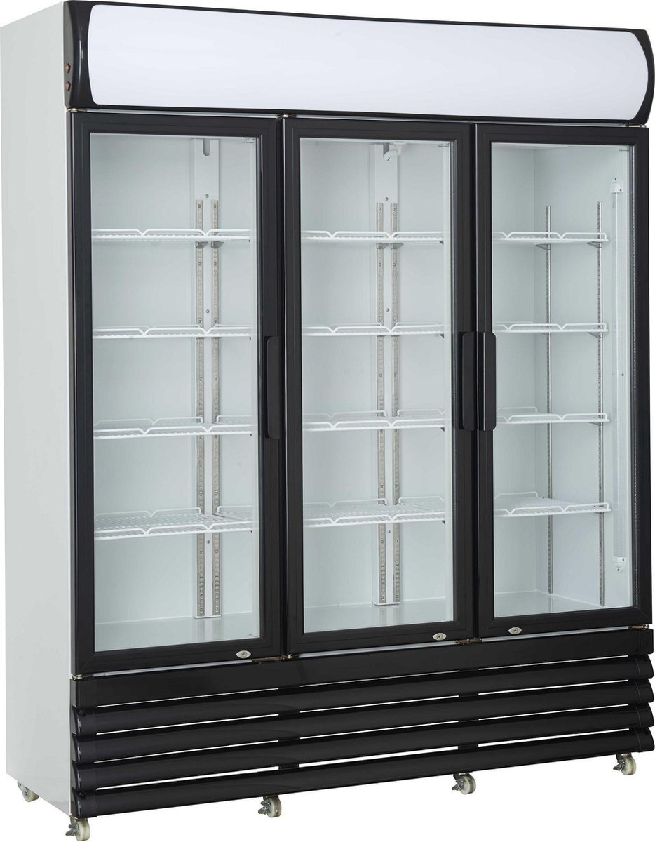 - Professionele Display Koelkast | 1065L | 3 glasdeuren | 7455.2110 | | Horeca zwart, wit