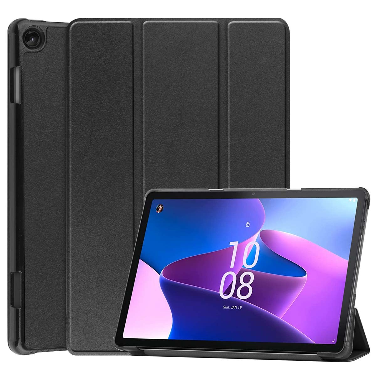 imoshion Trifold Bookcase Lenovo Tab M10 (3rd gen) tablethoes - Zwart