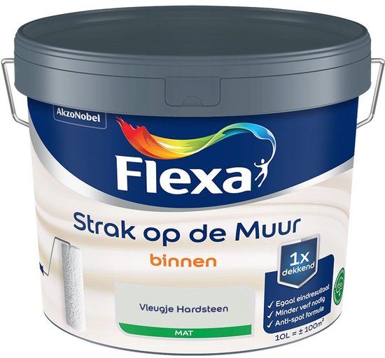 FLEXA Strak op de Muur Muurverf - Mat - Mengkleur - Vleugje Hardsteen - 10 liter - 8711113402958