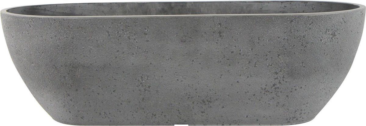 Steege Bloempot/plantenpot balkonbak gerecycled kunststof/steenpoeder donkergrijs dia 55 x 16 cm - Buiten gebruik
