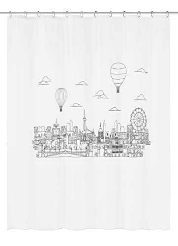 KLEINE WOLKE Douchegordijn Wonderland - zwart wit - 180x200 cm