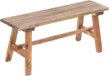 Merkloos Rustieke Opvouwbare Houten Bank - Massief Gerecycled Hout - 35.5x15.5x10