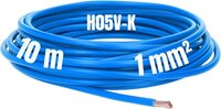 Kalitec 10 meter H05V-K 1 mm² blauwe bedradingskabel