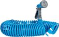 IBERGARDEN Tuyau d'arrosage flexible en spirale bleu avec tête de pulvérisation 15 mètres
