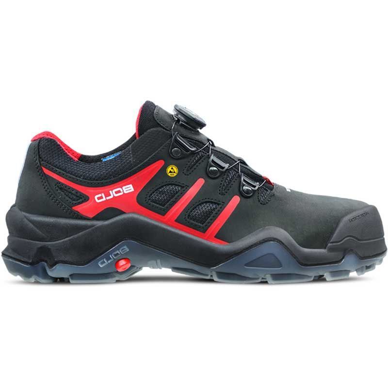 HKS Werkschoen Targa 4 BVTP Boa Laag S3 ESD | Zwart/Rood | Maat 44