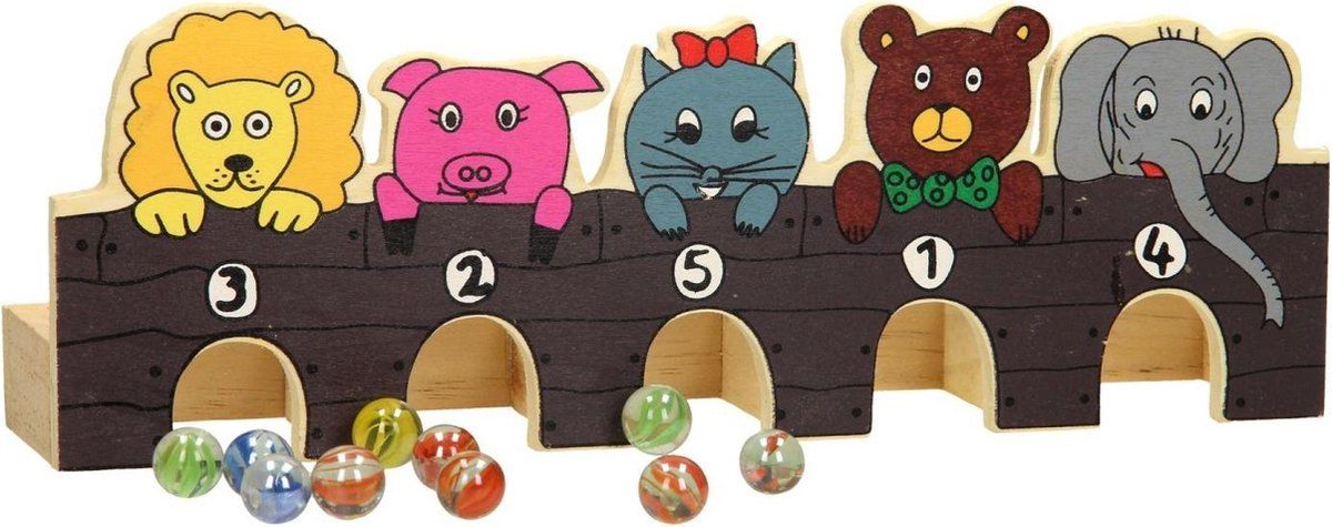Playwood Knikkerspel Wilde Dieren - Hout - 8719348003216