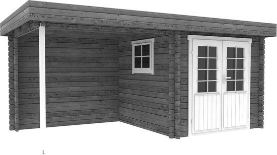Intergard Houten tuinhuisje blokhut Gatwick platdak 500x250cm