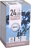 Merkloos Kerstverlichting - op batterij - helder wit - buiten - 24 lampjes - 180 cm