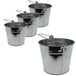 Merkloos / Sans marque Emmer van zink - Set van 4x stuks - 5 liter - zilverkleurig - 16 x 21 cm - plantenpot