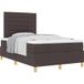 Maison Exclusive - Lit boxspring avec tête de lit, brun foncé, 120 x 190 cm, rembourré