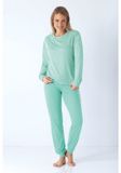 Hajo Premium katoen dames pyjama lichtgroen - Groen - Maat 40/42