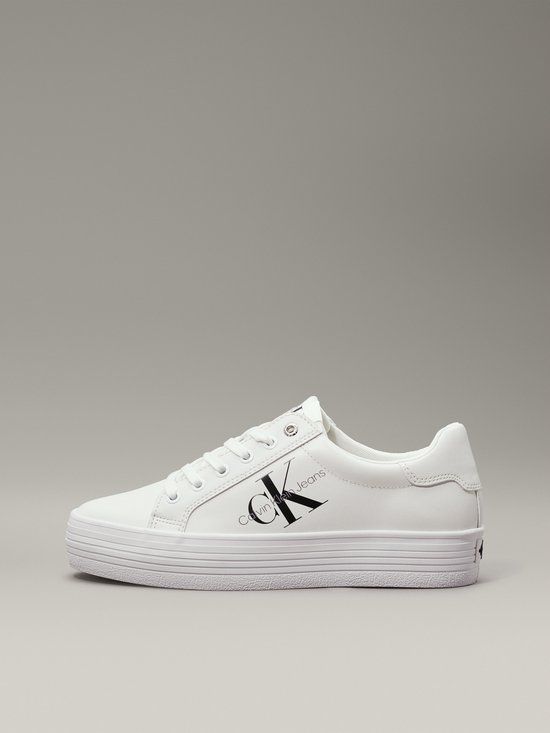 Calvin Klein VULC FLATFORM LACEUP Sneakers - White - Women's - Size 40