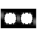 WESA FB-49-B zwart glazen frame met 2 modules voor schakelaars en stopcontacten