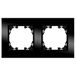 WESA FB-49-B zwart glazen frame met 2 modules voor schakelaars en stopcontacten