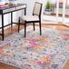 Safavieh Madison Collectie Grijs en Fuchsia Laagpolig Tapijt - 91 x 152 cm