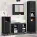 Maison Exclusive - Ensemble d'accessoires de salle de bain, 3 pièces, noir avec aspect chêne