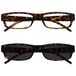 Leesbril The Reading Glasses Leesbril, bruin, licht, met UV400, zonlicht, dubbelverpakking, mannen/vrouwen, RS32-2 +2,00