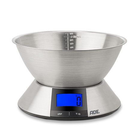 ADE Digitale Keukenweegschaal Hanna - RVS - 5 kg - Met Mengkom
