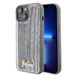 Guess CG MOBILE Guess GUHCP15SPSFDGSS Hoesje voor iPhone 15 6,1 inch Zilver Hard Case Sequin Script Metaal