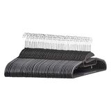 Amazon Basics - Duurzame kunststof kleerhangers, met antislip rubberen coating en horizontale brug, 50 stuks, grijs