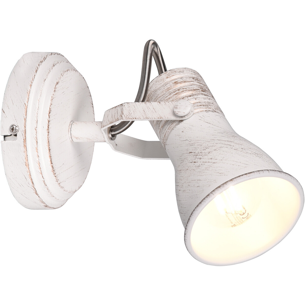 BES LED LED Wandspot - Wandverlichting - Trion Sanita - E14 Fitting - 1-lichts - Rond - Antiek Wit - Aluminium