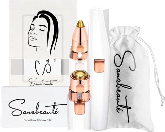 Sansbeauté® Wenkbrauw Trimmer - Gezichtsontharing Apparaat Dames - White Edition