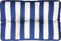 vidaXL Palletkussen gestreept 60x40x12 cm stof blauw en wit